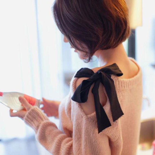 Bow Shoulder Sweater
