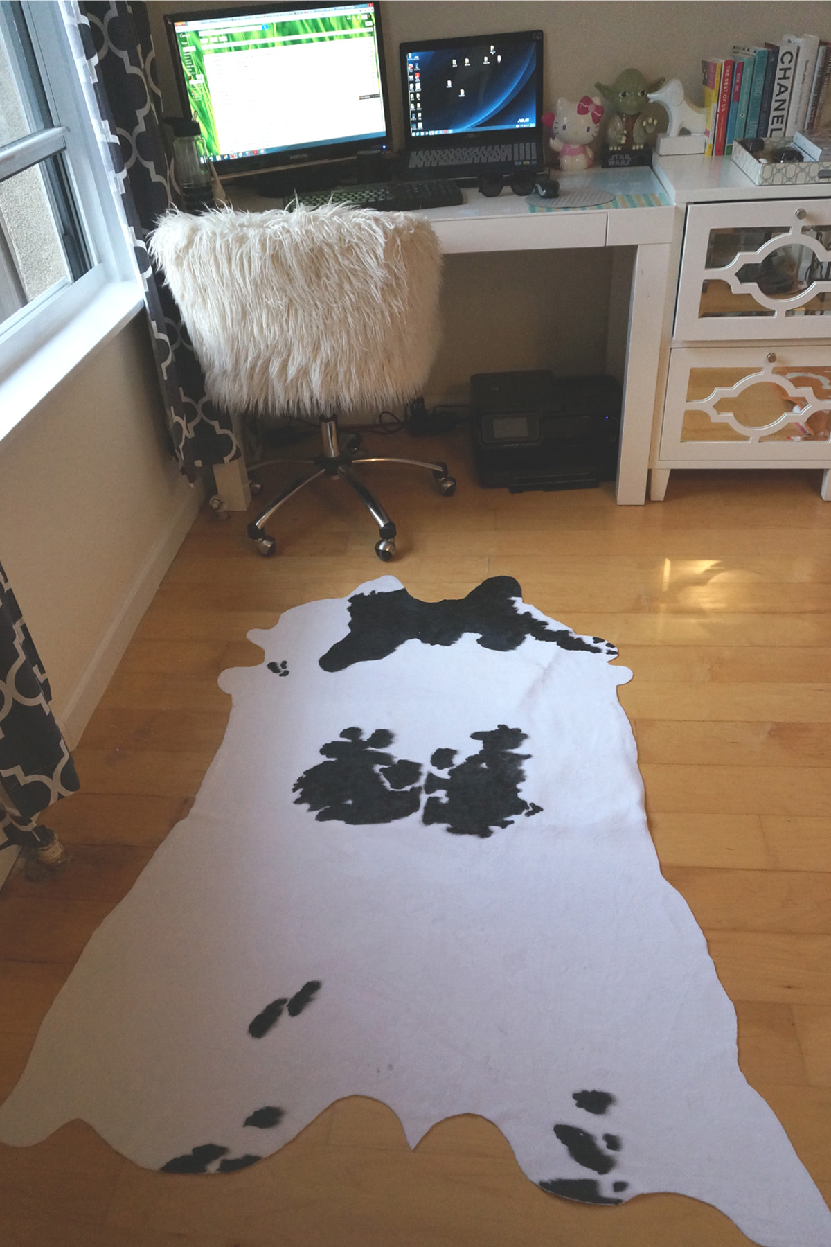 DIY Cowhide rug after