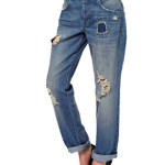 Asos Saxby Boyfriend Jeans in Light Wash Vintage Rip and Repair