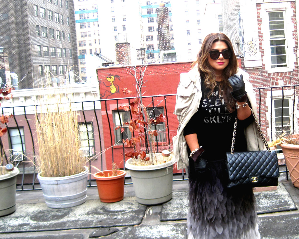 Vintage Hermes Military Vest Kate Spade No Sleep Till Brooklyn Sweater Calypso St. Barth Ombre Maxi Skirt Chanel Maxi Bag Black Caviar Leather Gold Hardware