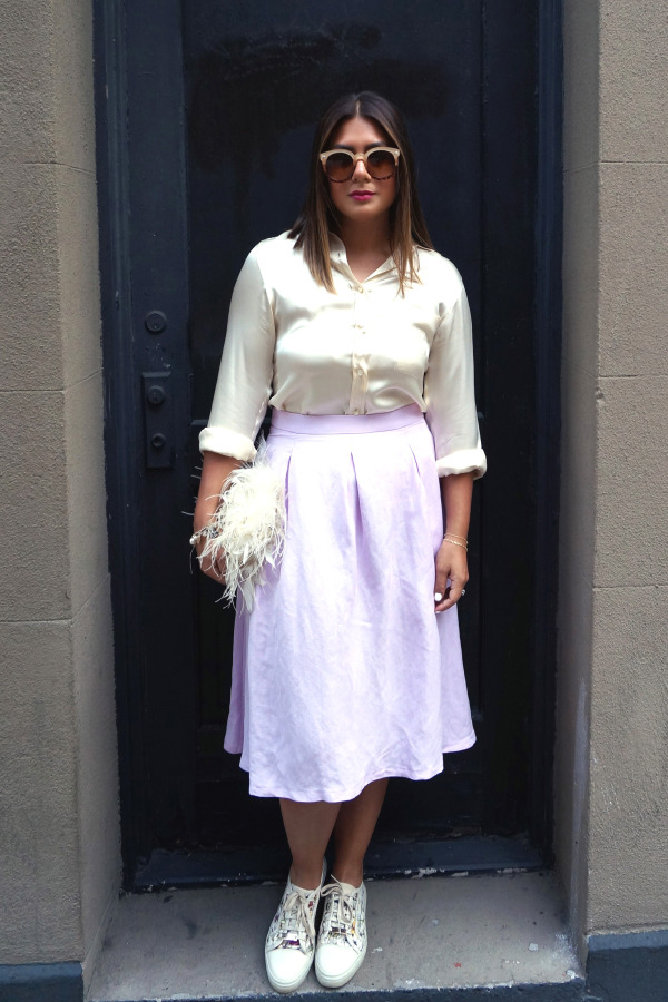 Zara Lavender Midi Skirt