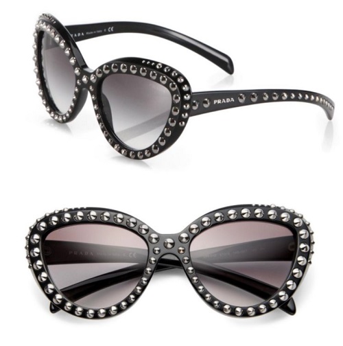 Prada 57MM Studded Cat Eye Sunglasses