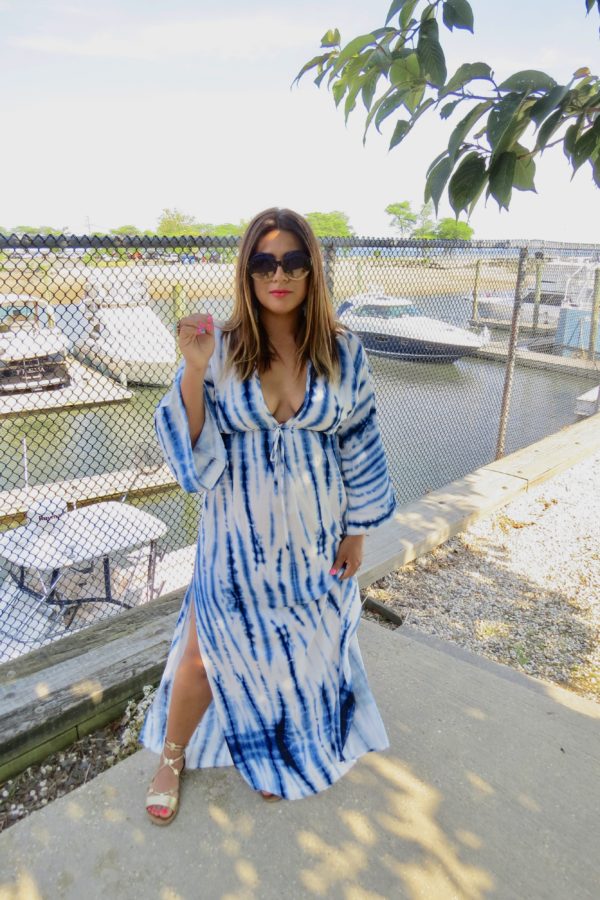 Forever 21 Plunging Tie Dye Maxi