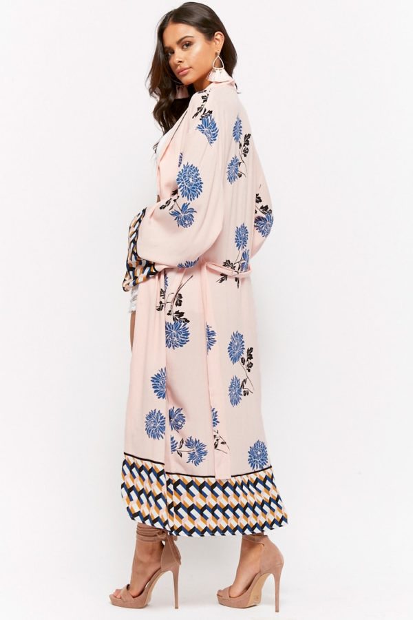 Forever 21 Geo Trim Floral Duster