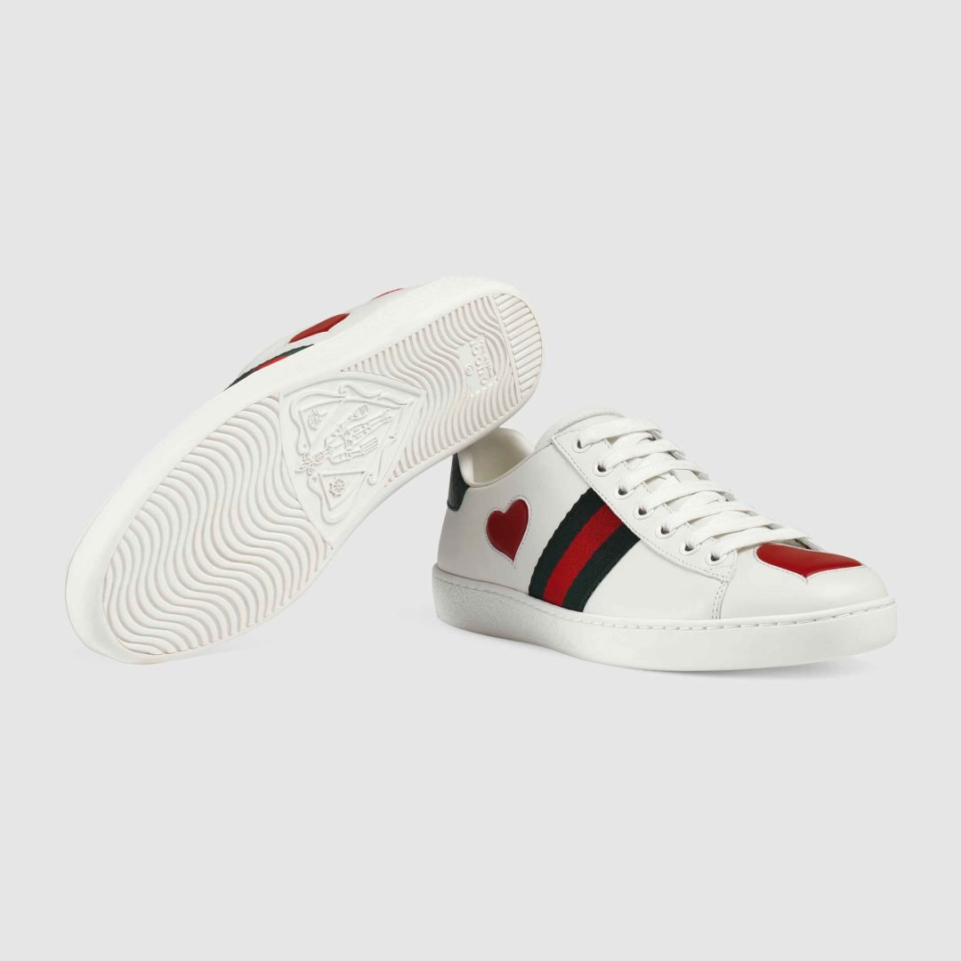 gucci ace heart sneakers