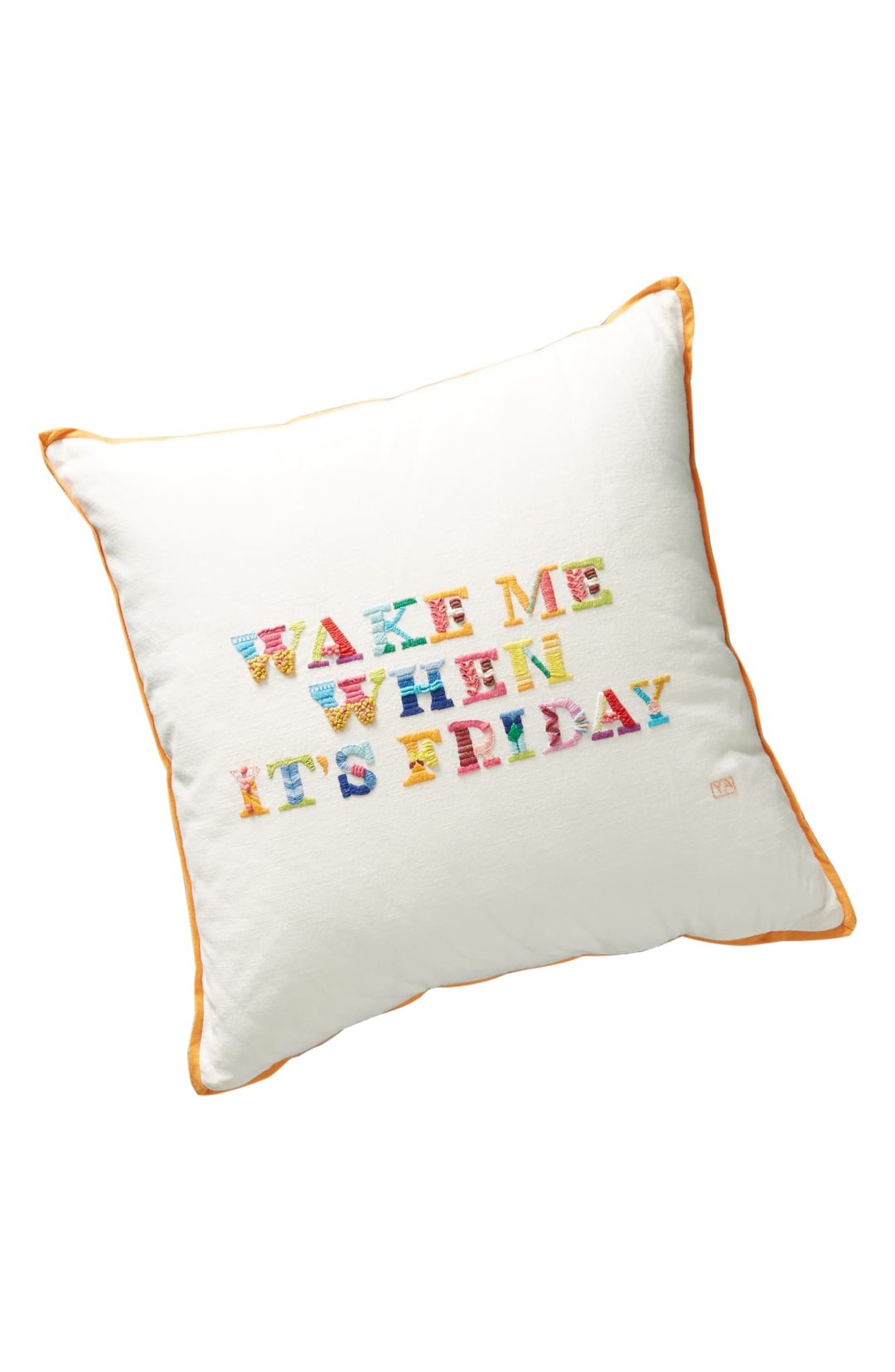 Yolanda Andres Friday Embroidered Pillow