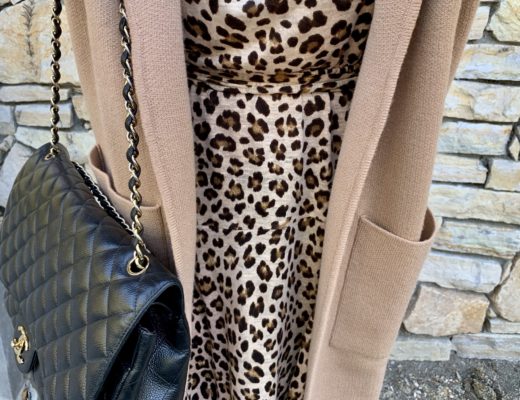 Rebecca Taylor Leopard Linen Bow-Front Dress