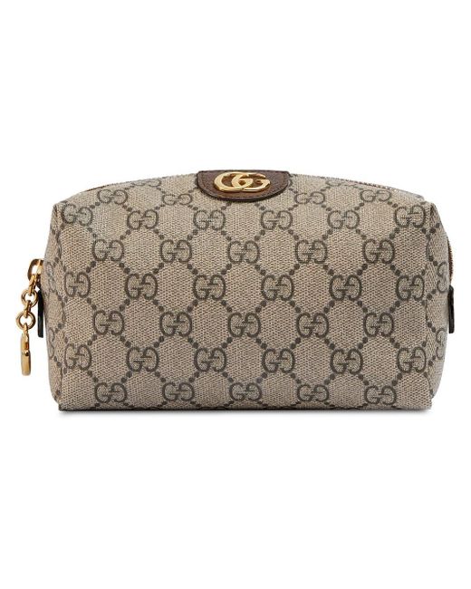 Gucci Women's Natural Ophidia Medium Textured Leather-trimmed Printed Coated-canvas Cosmetics Case