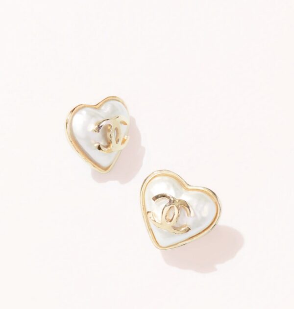 Chanel Heart Shaped Earrings